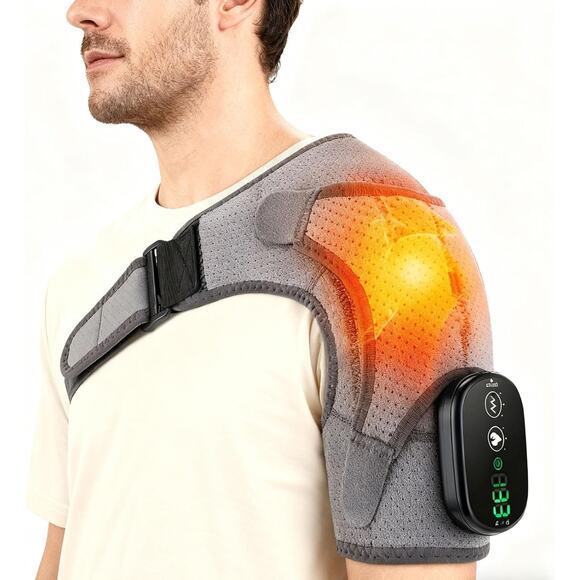Tobeoning Other - Heated Shoulder Wrap Massager Cordless Heating Pad w/ 3 Settings for Pain Relief